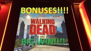**BONUSES/BIG WIN!!** - The Walking Dead Slot Machine (4 Videos)