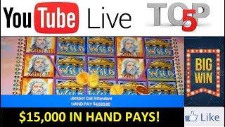 TOP 5 Mega ️ JACKPOT HAND PAY Videos  SLOT MACHINE $15k in BIG HIGH LIMIT WINS Bonus Free Games!