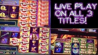 NEW SLOT ALERT  LIVE PLAY on ALL 3 Titles on Money Burst Progressives Slot Machine with Bonus