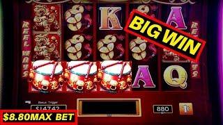 Dancing Drums Slot Machine HUGE WIN-$8.80 Max Bet Bonus | Slot Machine Huge Win | Live Slot Play