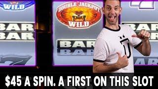 $45/Spin - a FIRST on This Slot: Double JACKPOT  Lion's Share