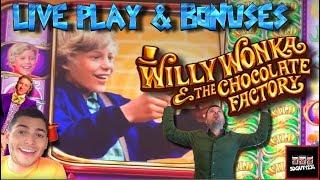 BIG WINS! LIVE PLAY and Bonuses on Willy Wonka Slot Machine