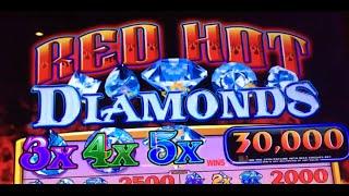 Red Hot Diamonds LIVE PLAY Slot Machine at Caesars in Las Vegas