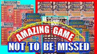 GAME YOU SHOULD NOT MISS.."WOW!"..CASH LINES"CASH BOLT"£250,000 RED"WIN £50"CASH MATCH".Scratchcards