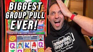 NO WAY  OUR BIGGEST GROUP SLOT PULL EVER  Triple Fortune Dragon Unleashed