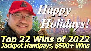 Happy Holidays  from Shinobi Slots! My Top 22 Wins for 2022! Jackpot Handpays and $500+ Slot Wins