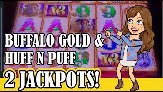 AWESOME Run on Buffalo Gold Slot Machine! Topped off with HUFF N PUFF $25 Bonus Rounds!