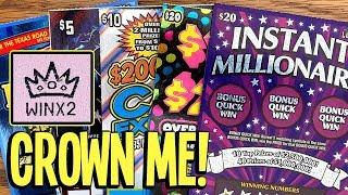 CROWN ME!  **WINS!** PLAYING $90 in TEXAS LOTTERY Scratch Offs