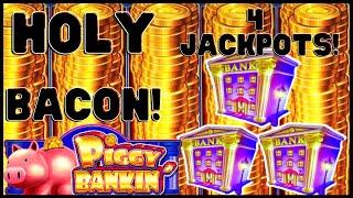 HIGH LIMIT Lock It Link Piggy Bankin' Holy Bacon (4) HANDPAY JACKPOTS $50 Bonus Round Slot Machine