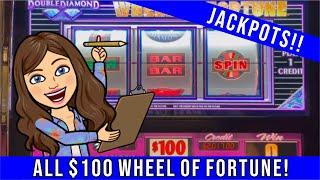 ALL $100 WHEEL OF FORTUNE SLOT MACHINE LIVE PLAY! 2 HANDPAY JACKPOTS!  ARIA & COSMO!