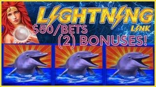 HIGH LIMIT Lightning Link Magic Pearl ️$50 Bonus Round Slot Machine Casino