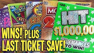 WINS + LAST TICKET SAVE!  $30 Hit $1,000,000 + $20 Monopoly 200X!  TX Lottery Scratch Off Tickets