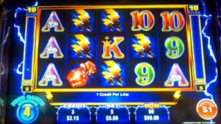 Ainsworth Thundercash Slot machine free spin bonus $1 denom Good win