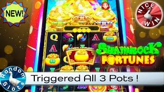 New️Triple Coin Treasures Shamrock Fortunes Slot Machine Bonus with All 3 Pots