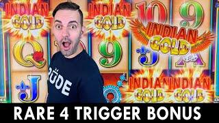 RARE High Limit 4-Trigger-Bonus $20/Spin on Indian Gold at San Manuel Casino