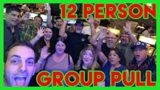 12 Person GROUP SLOT PULL in Laughlin NV  Slot Machine Pokies w Brian Christopher