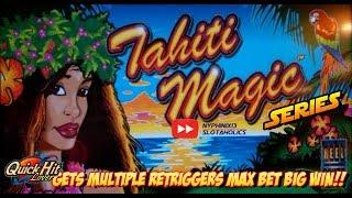 Aristocrat - TAHITI MAGIC Slot Bonus RETRIGGERS!! BIG WIN!