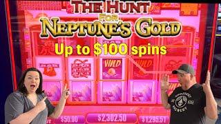 HIGH LIMIT on The Hunt for Neptune's Gold! How many JACKPOTS did we land?! Up to $100 bets!