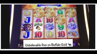 An absolutely amazing run on Buffalo Gold! Retriggers and bonuses after bonuses!