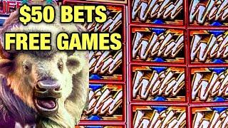HIGH LIMIT FREE GAMES~ BUFFALO SLOT~ MAX BETS~ BIG WIN