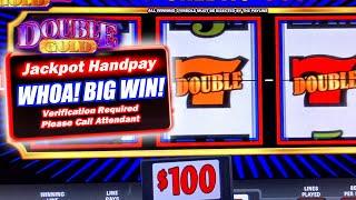 DOUBLE GOLD HIGH LIMIT SLOT MACHINE  CRAZY JACKPOT WINS!  UP TO $300 BETS