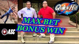 MAX BET Quick Hit Slot Machine -$100 SLOT CHALLENGE! Albert's Slot Channel! Slot machine bonus!