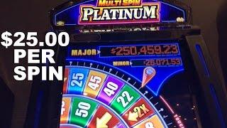 Multi Spin Platinum HIGH LIMIT DENOM $25.00/SPIN Live Play Slot Machine