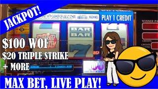 $100 WHEEL OF FORTUNE - $20 TRIPLE STRIKE SLOT MACHINES AND MORE!  JACKPOTS!