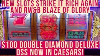 Old School Slots Presents $100 Double Diamond Deluxe $15 Strike it Rich Again & RW&B Blaze of Glory!