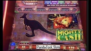 A first spin Mighty Win on Outback Bucks and the mighty Dragon comes out to play!