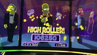 JACKPOT HANDPAY on THE SIMPSONS!  Lots of slot machine bonuses and BIG WINS!