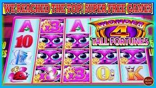 WE REACHED THE TOP!  SUPER FREE GAMES WONDER 4 TALL FORTUNES MISS KITTY SLOT MACHINE