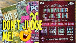 Don't Judge Me  2X $30 Premier Cash  $170 TEXAS LOTTERY Scratch Offs
