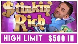 $500 in @ HIGH LIMITStinkin' RICH Slots & Spin It GrandCosmo LAS VEGAS  BCSlots