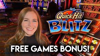 Bonus! Trying Out The NEW Quick Hit Blitz Slot Machine!