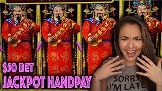 FULL SCREEN HANDPAY! $50 BET on Lightning Cash!
