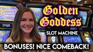 Golden Goddess Slot Machine! BONUSES! NICE COMEBACK!!