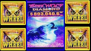 ALWAYS SO LUCKY ON NEW GAMES !!NEW ! TIMBER WOLF DIAMOND Slot$225 Free Play  HUGE WIN !! 栗スロ
