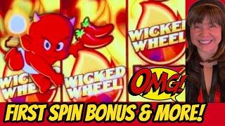 WOW! WICKED FIRST SPIN BIG WIN BONUS & MORE!