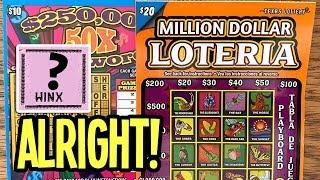 ALRIGHT!  $20 Million Dollar Loteria + 50X Cashword  TEXAS LOTTERY Scratch Off Tickets