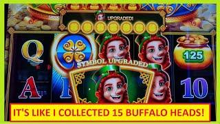 IT'S LIKE I COLLECTED 15 BUFFALO HEADS! Triple Coin Treasures Shamrock Fortunes Slot!