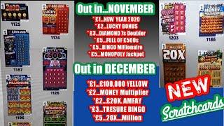 New Scratchcards Out in November and December