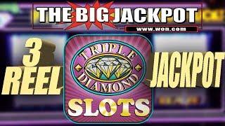3 REEL JACKPOT  $180 SPIN HIGH LIMIT  TRIPLE DIAMOND SLOT WIN! | The Big Jackpot