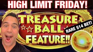 $14 BETS on HIGH LIMIT TREASURE BALL!! | Cash Machine  | Wheel of Fortune!!!