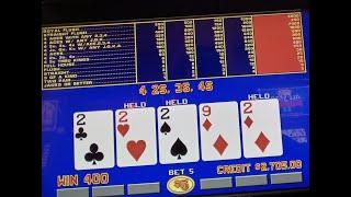 Caesar's High Limit Video Poker $2K Jackpot ($25 Bet) ~ Hit Four 2's -NoKicker