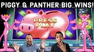 BIG JUICY WINS on Piggy Bankin' & Pink Panther Slot Machines!