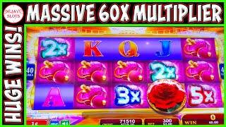 OVER 300x | MASSIVE 60x MULTIPLIER Pays Huge! Sparkling Roses Slot Machine (Throwback Oldies)