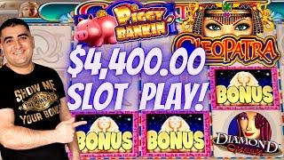 $4,400 On High Limit Slots & JACKPOT | Cleopatra 2, Diamond Queen, Piggy Bankin, Unicorn & More