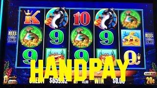 Whales of Cash Deluxe live play HANDPAY JACKPOT WIN 20 cent HIGH LIMIT DENOM
