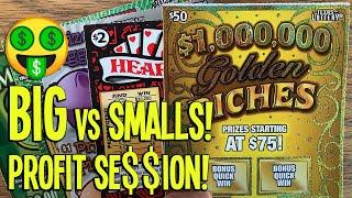 BIG vs Smalls PROFIT SESSION!  $100/TICKETS  $50 Ticket + HEARTS!  TX LOTTERY Scratch Offs